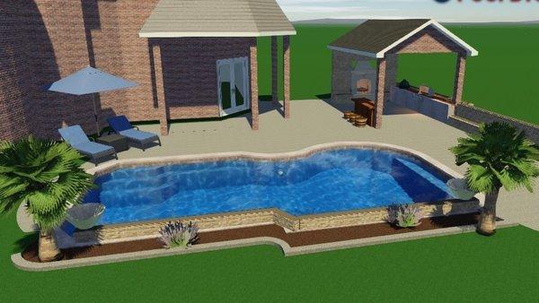 Pool designs with 3D software for local pool builder!