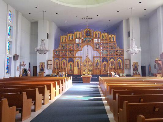 Beautiful interior.  Beautiful iconastasis.