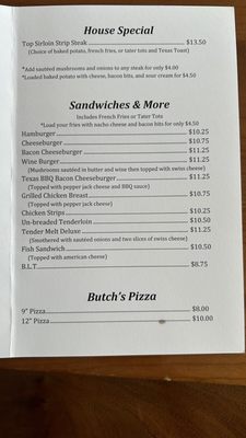 Updated Menu