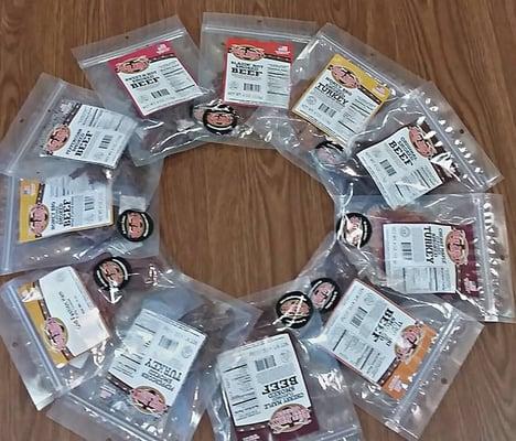 The Wheel of delicious beef jerky. The fortune it tells is always the same-delicious beef jerky is in your future!