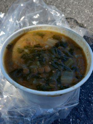 Chard and lentil soup 11/12/21 Downtown San Jose