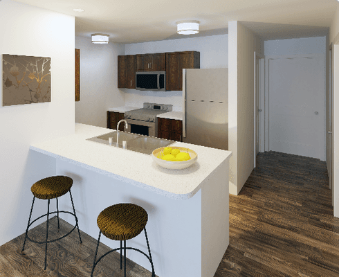 Kitchen Area at Mountainview Flats