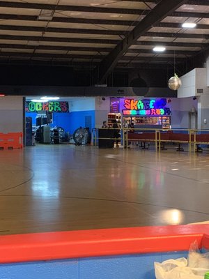 Skate rental and locker areas