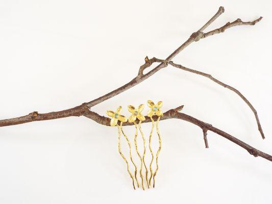 The Valeria Hairpins, cast from real French Lilacs and Twigs