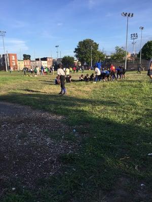 Football season is on the way so the kiddies are practicing