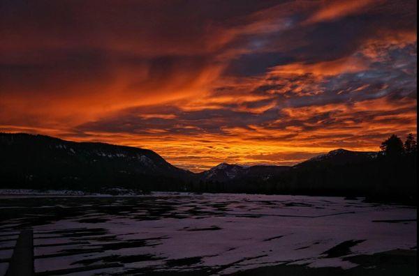 Sunset over the lake.