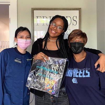 Emily with debond patient Azaria and aunt Tasha