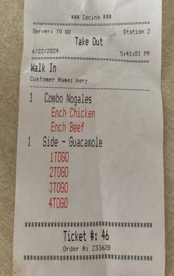 Take out order gone wrong