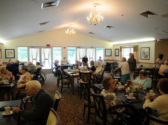 The newly-renovated dining room.