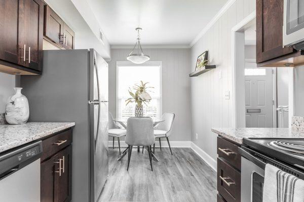 Kitchen/Dining Room View - Recently Renovated - Jamestown Apts