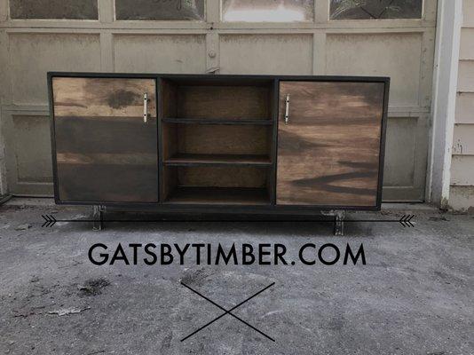 Custom handmade tv stand media console Atlanta Georgia www.Gatsbytimber.com