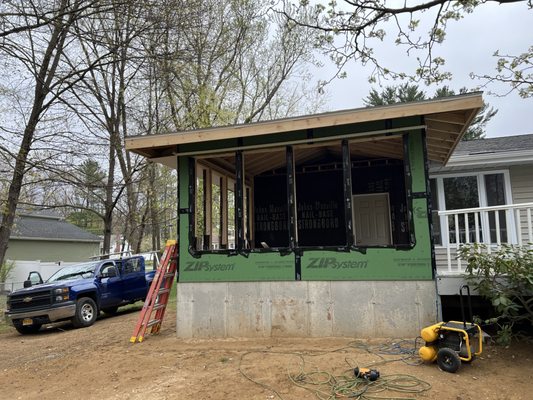 In progress sun porch addition