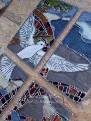 Stained Glass Process Reed Chapel~ Holy Spirit Window, Swan Creek Retirement Village Toledo, OH