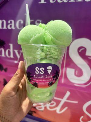 Green apple Italian ice