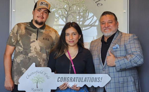 Closing with our clients Francisco and Alicia on the purchase of their new home.