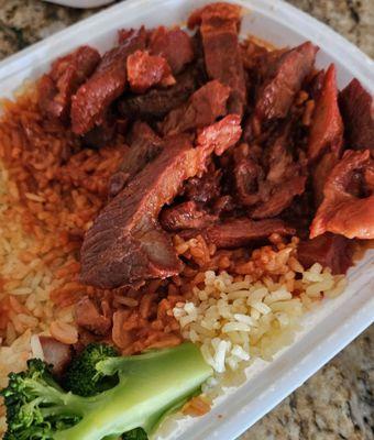 Pork spare ribs and fried rice...this was the dinner portion...smh