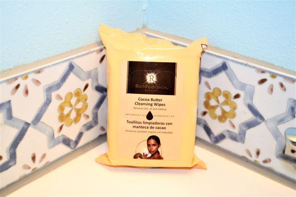 Cocoa Butter Face Wipes are complimentary.