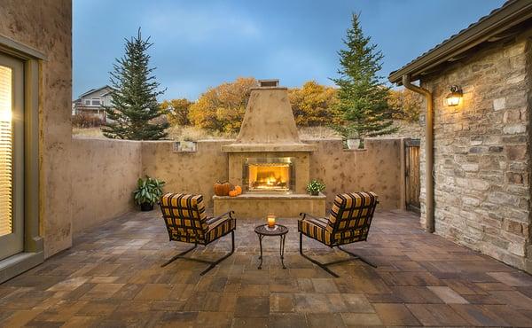 Inviting brick paver patio