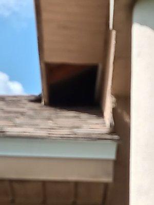 Soffit was not put back