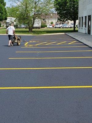 Striping parking lots