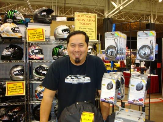 Robert working the booth at the Cleveland Motorcycle Show.