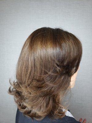 Layered cut by Lena at Becca's Hair Salon