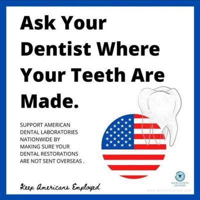 Ask your dentist where your teeth are made. Products outsourced from over seas can contain harmful materials and lower quality materials.