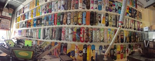 Gallery of various skateboards meaningful to Chapman