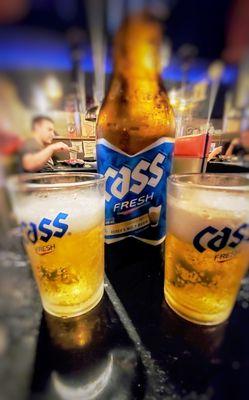 Cass, 6.9% abv ~ most favored beer in Korea esp paired w K-BBQ