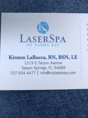 The card of my aesthetician.