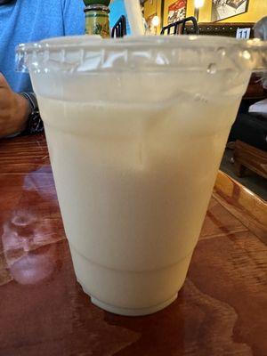 Horchata (rice milk with sugar and cinnamon)