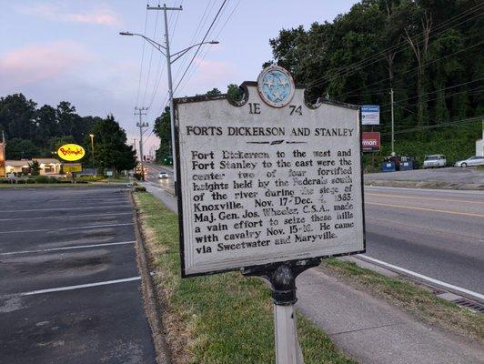 Forts Dickerson and Stanley Historical Marker, Knoxville