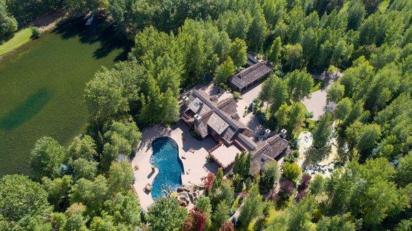 Willis Estate features pool, lake, waterslides, and 20+ acres of manicured grounds.