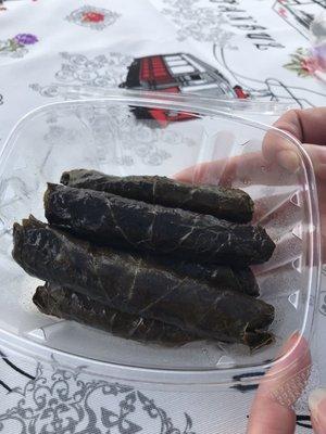 Stuffed grape leaves are tasty & quite different from the Greek Festival ones