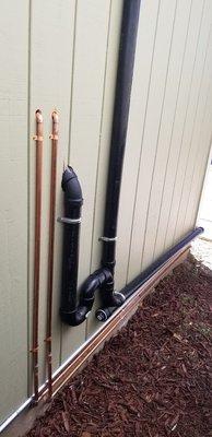 Exterior plumbing for washer