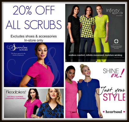 Visit www.clothesquarters.com to shop our online scrub store or visit us in stores to receive 20% off your medical uniforms!