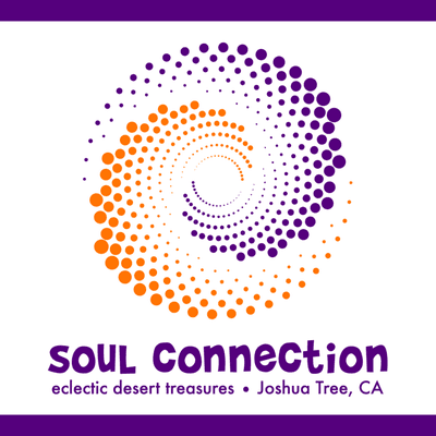 61877 29 Palms Hwy @ El Reposo. Follow the logo to Soul Connection ~ behind the wine bottle wall.