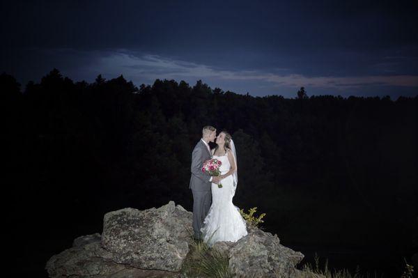 Gorgeous photo of the gorgeous couple at sunset on the Ranch. John really understands natural light!