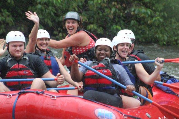 All smiles on our Ocoee adventure with Julie and Cascade Outdoors!