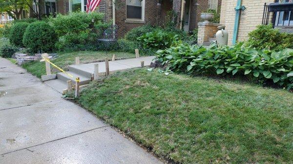 Front steps and walkway