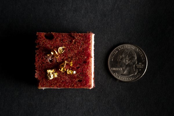 Red velvet blondie for scale