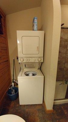 I appreciate the washer & dryer! Plus they provide the laundry soap!