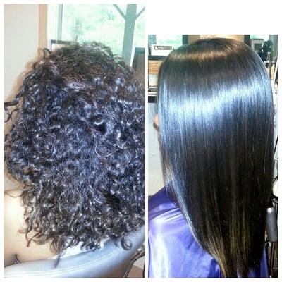 Keratin smoothing treatment, before and after! Lasts up to 6 months!