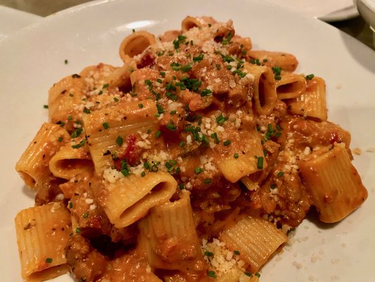 Rigatoni Bolognese, $24.  Flavorful, quality meat, perfectly cooked pasta.