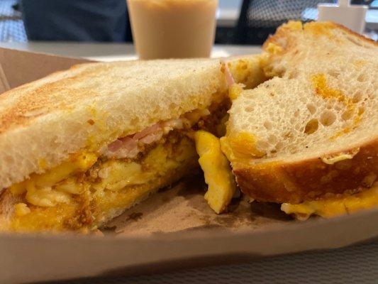 Chorizo egg and cheese sandwich