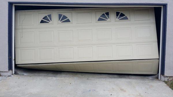 Garage door off track repair