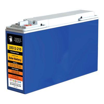 12V 210AH solar battery with rapid recharge technology. Carbon additive in an AGM design. Made in the USA.