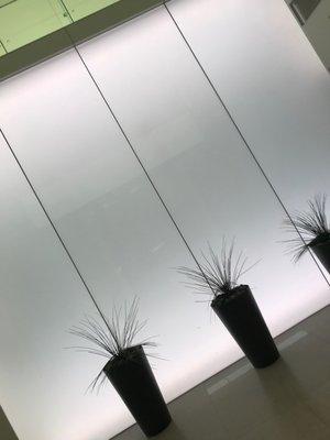 Hines building LA glass wall lighting .