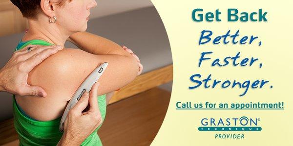 (262) 289-9220 - Call Us Today! Get back better, faster, stronger with Graston Technique & chiropractic treatments!