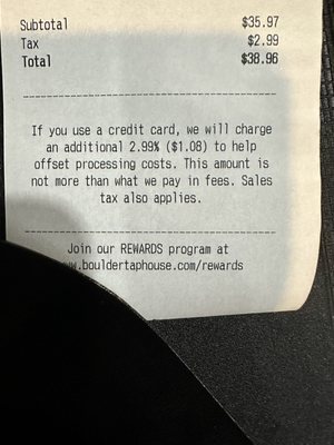 Credit card charge